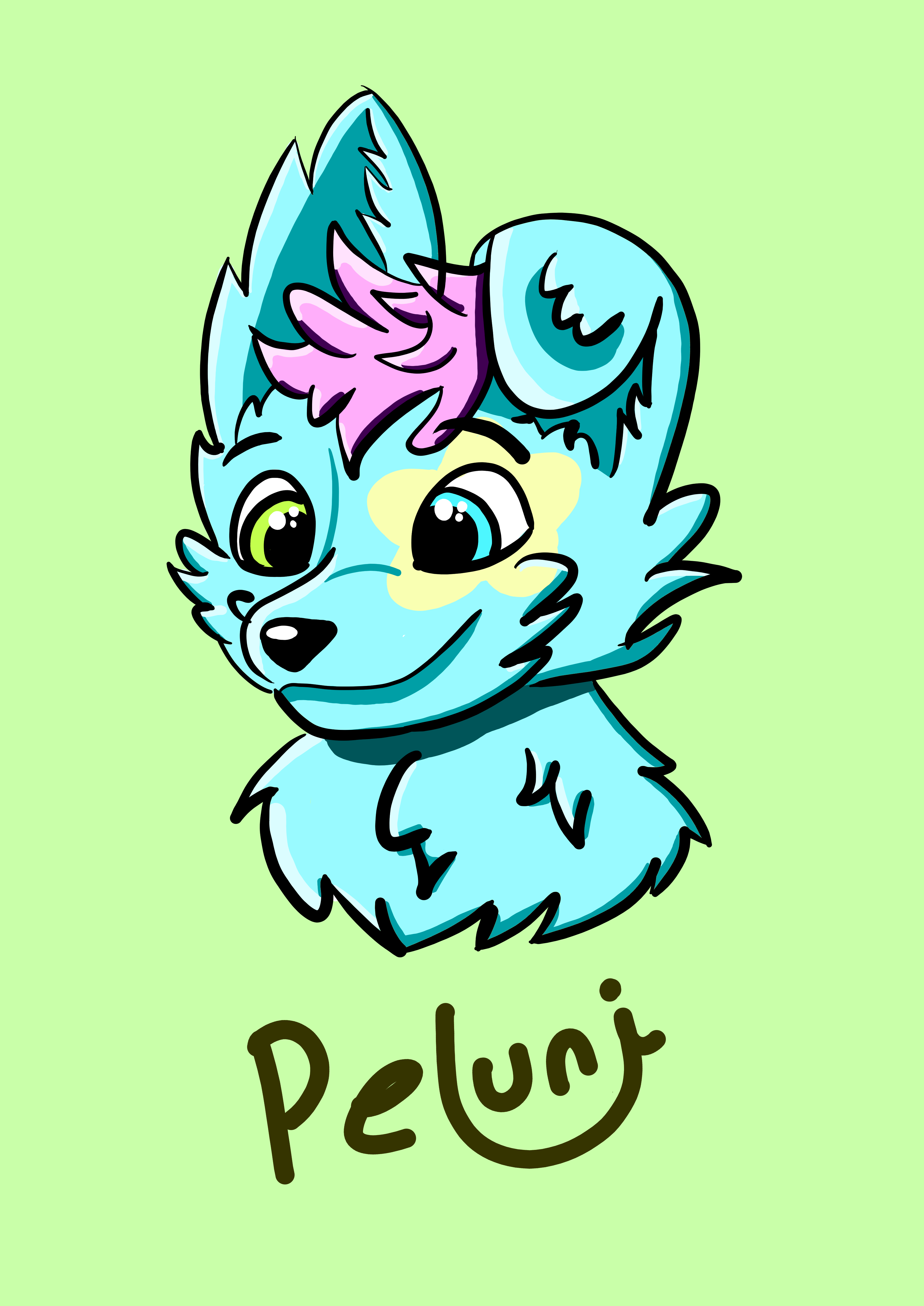Drawing of the PeluniFox Fursona